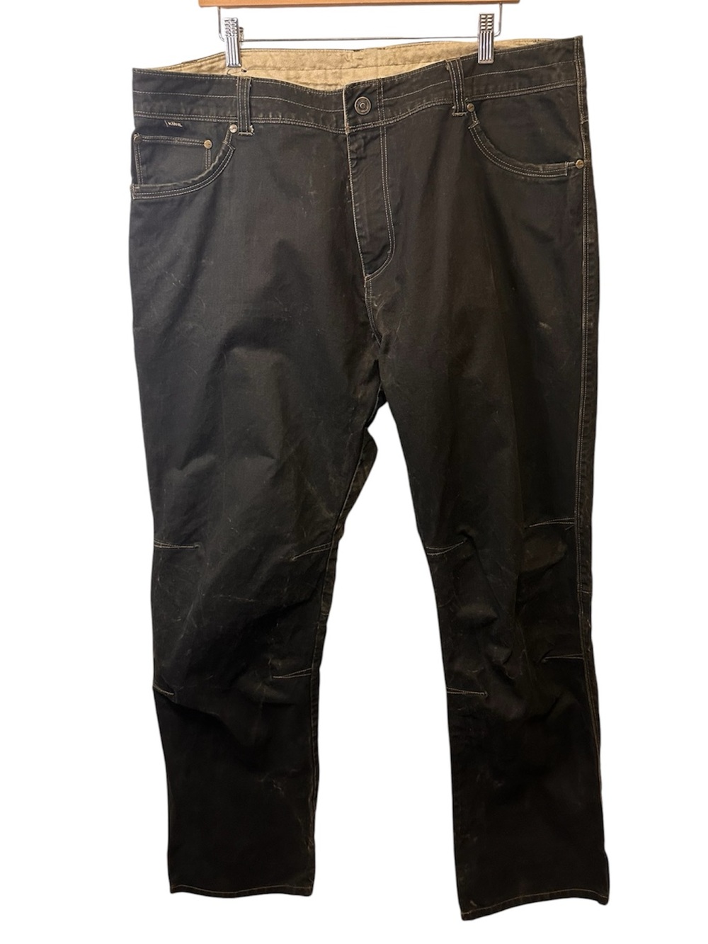 Kuhl Ryder Vintage Patina Dye Canvas Pants Men's 40x34 Brown Hiking Outdoors